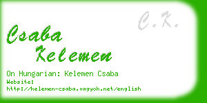 csaba kelemen business card